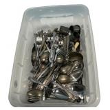 Box of Assorted Silverplate Flatware