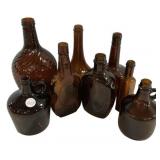 Amber Whiskey Glass Bottles