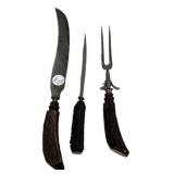 Stag Handled Carving Set