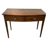 Georgian Mahogany bow front console table 34"h.,