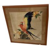 Stark Davis  Art Deco Painting of Parrot