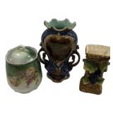 Antique Porcelain Biscuit, Glazed Flower Vases