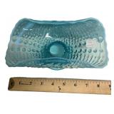 Blue Opalescent Hobnail Glass Bowl