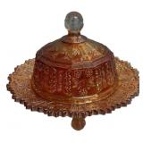 Marigold Carnival Glass Butter Dish