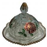 EAPG Pressed Glass Domed Butter Dish