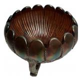 Carnival Glass Footed Bowl Scalloped