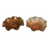Pair Marigold Carnival Glass Bowls