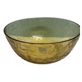 Amber Depression Glass Serving Bowl