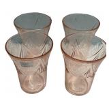 Pink Depression Glass Tumblers Set of 4