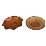 Pair Marigold Carnival Glass Bowls