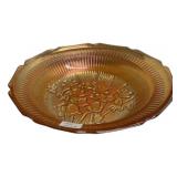 Marigold Carnival Glass Iris Bowl