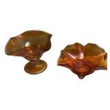Iridescent Carnival Glass Bowl Pair