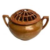 Ceramic Flower Frog Vase with Handles