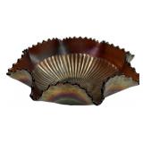 Carnival Glass Ruffled Edge Bowl