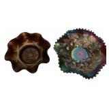 Two Antique Carnival Glass Bowls