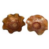 Pair Marigold Carnival Glass Bowls