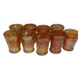 Carnival Glass Butterfly Tumblers Set 9