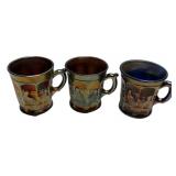 Carnival Glass Singing Birds Mugs Set