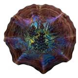 Carnival Glass Grape & Leaf Bowl