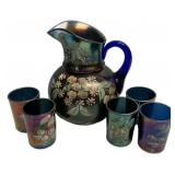 Carnival Glass Pitcher & Tumbler Set