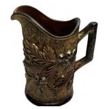 Brown Glazed Ceramic Pine Cone Pitcher