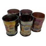 Carnival Glass Tumblers Set of 5