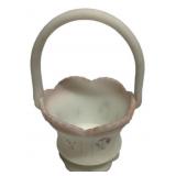 Ceramic Floral Basket with Handle