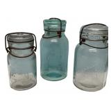 Antique Canning Jars Lot of 3