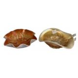 Carnival Glass Ruffled Bowls Pair