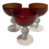 Anchor Hocking Ruby Red Goblets Set 3