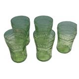 Green Depression Glass Tumblers Set of 6