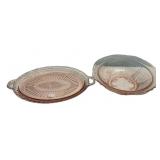Pink Depression Glass Platter & Bowl