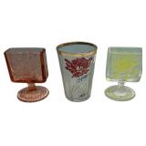 Vintage Glass Floral Pieces Trio
