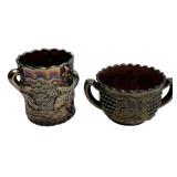 Carnival Glass Sugar & Spooner Set