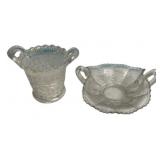 Clear Iridescent Pressed Glass Pieces