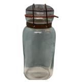 Antique Blue Glass Canning Jar w/ Lid