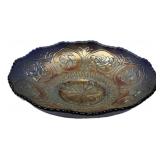 Carnival Glass Bowl Floral & Dragon