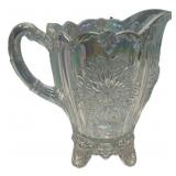White Iridescent Carnival Glass Pitcher