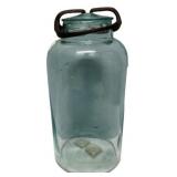 Antique Aqua Glass Canning Jar w/Clamp