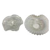 Pair of Opalescent Ruffled Glass Bowls