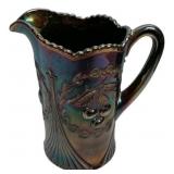 Carnival Glass Cherry Pattern Pitcher