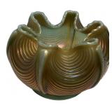 Art Nouveau Iridescent Glass Rose Bowl