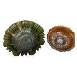 Pair of Carnival Glass Ruffled Bowls