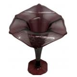 Amethyst Glass Pedestal Compote Dish