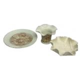Milk Glass Trio Plate Vase & Bowl