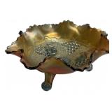 Carnival Glass Grape Pattern Bowl