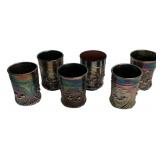 Carnival Glass Tumblers Set of 6