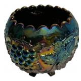 Carnival Glass Grape & Cable Rose Bowl