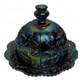 Carnival Glass Covered Butter Dish
