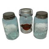 Antique Mason Jars Lot of 3